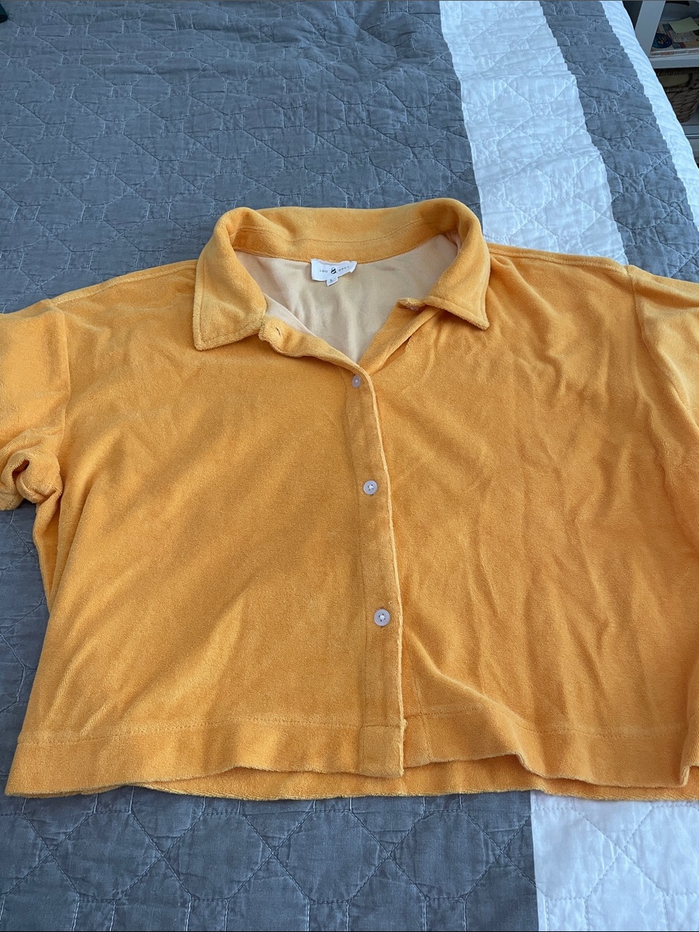 Lou & Grey Golden Yellow Terry Button-Up